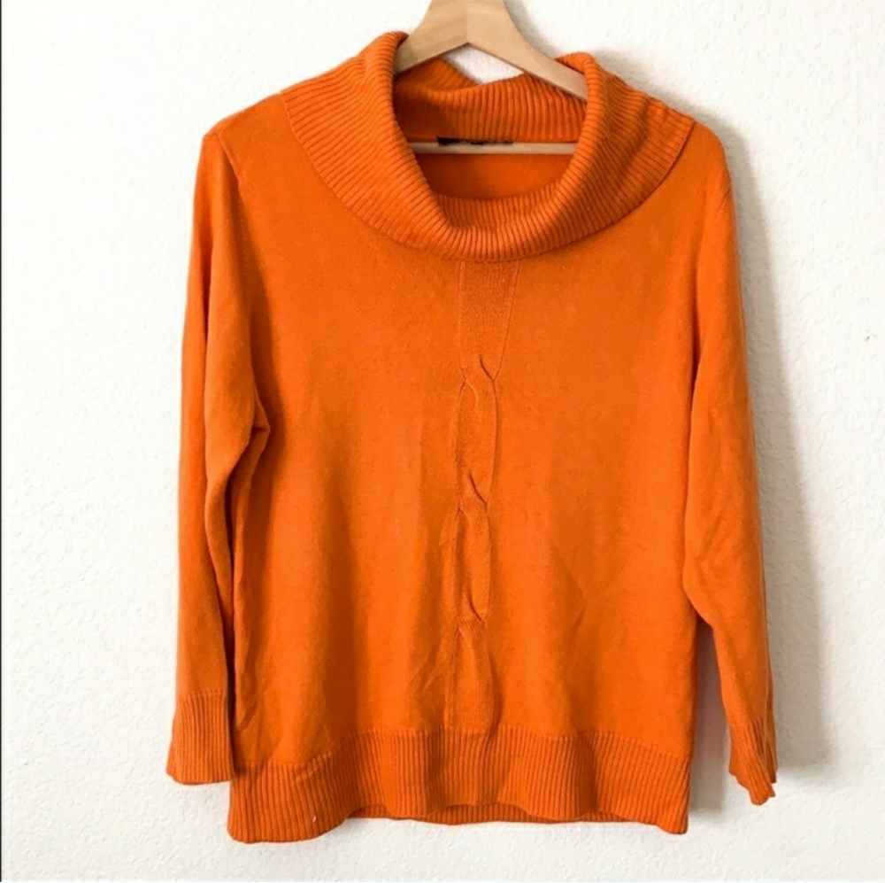Large Orange Turtleneck Sweater